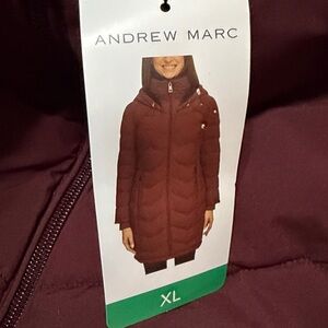 Andrew Mark Walker Jacket with Fur Hood size XL Maroon Red NWT